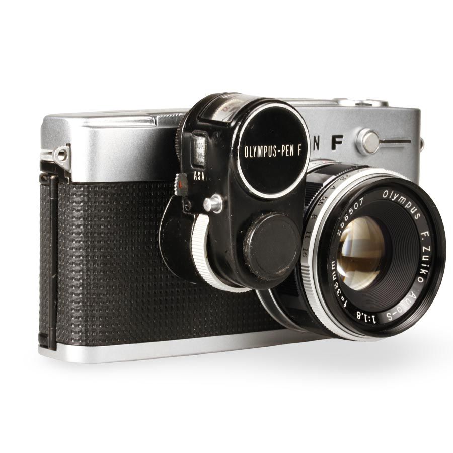 Câmera analógica 35mm Olympus-Pen FV com lente 38mm f1.8 - USADA