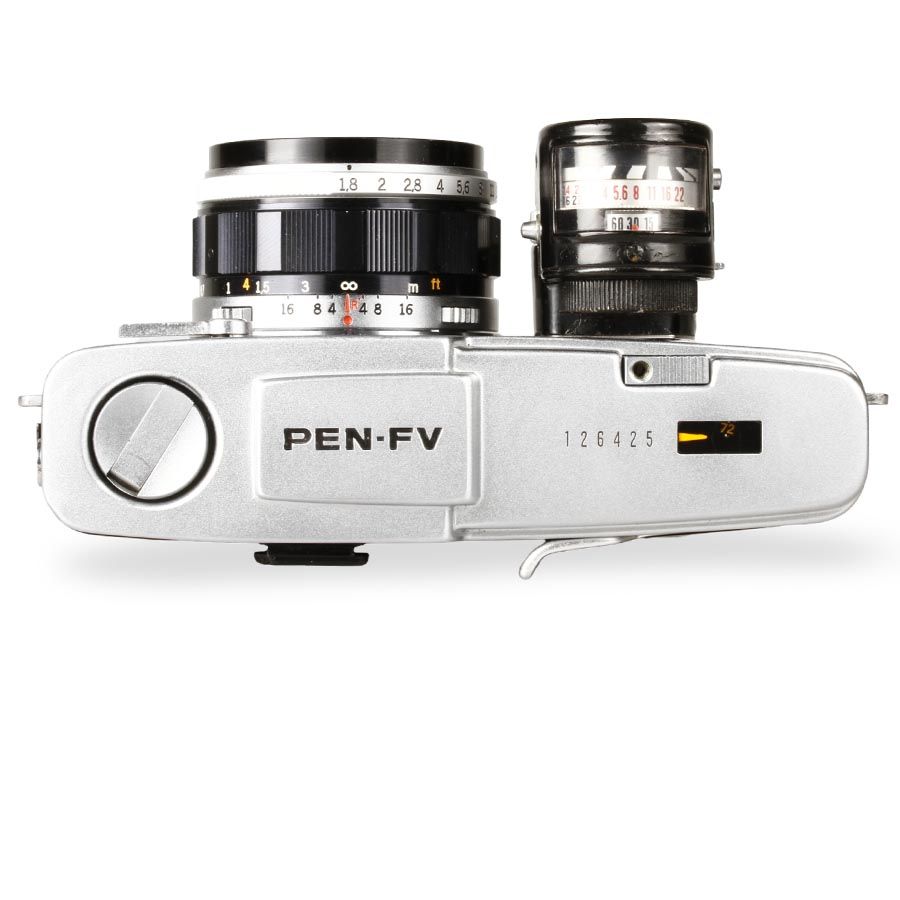 Câmera analógica 35mm Olympus-Pen FV com lente 38mm f1.8 - USADA