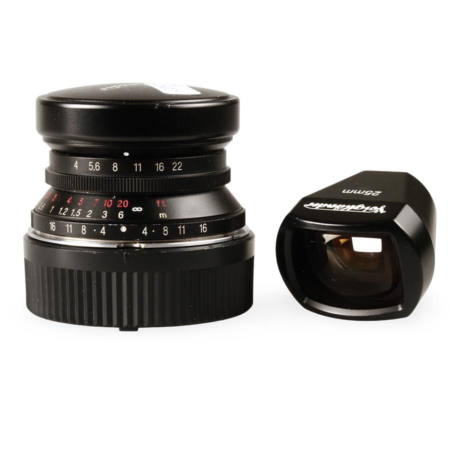 Objetiva Voigtländer Snapshot-Skopar 25mm f4 MC (Leica M) com visor 25mm - USADO