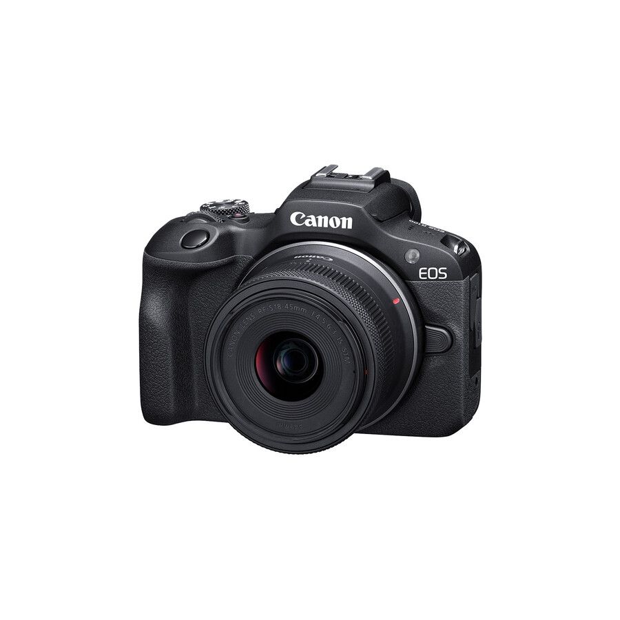 Câmera mirrorless Canon EOS R100 com lente RF-S 18-45mm IS STM