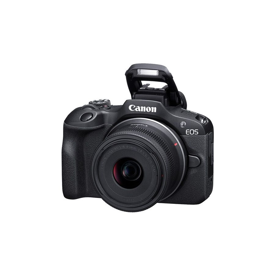 Câmera mirrorless Canon EOS R100 com lente RF-S 18-45mm IS STM