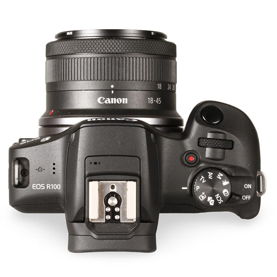 Câmera mirrorless Canon EOS R100 com lente RF-S 18-45mm IS STM - USADO