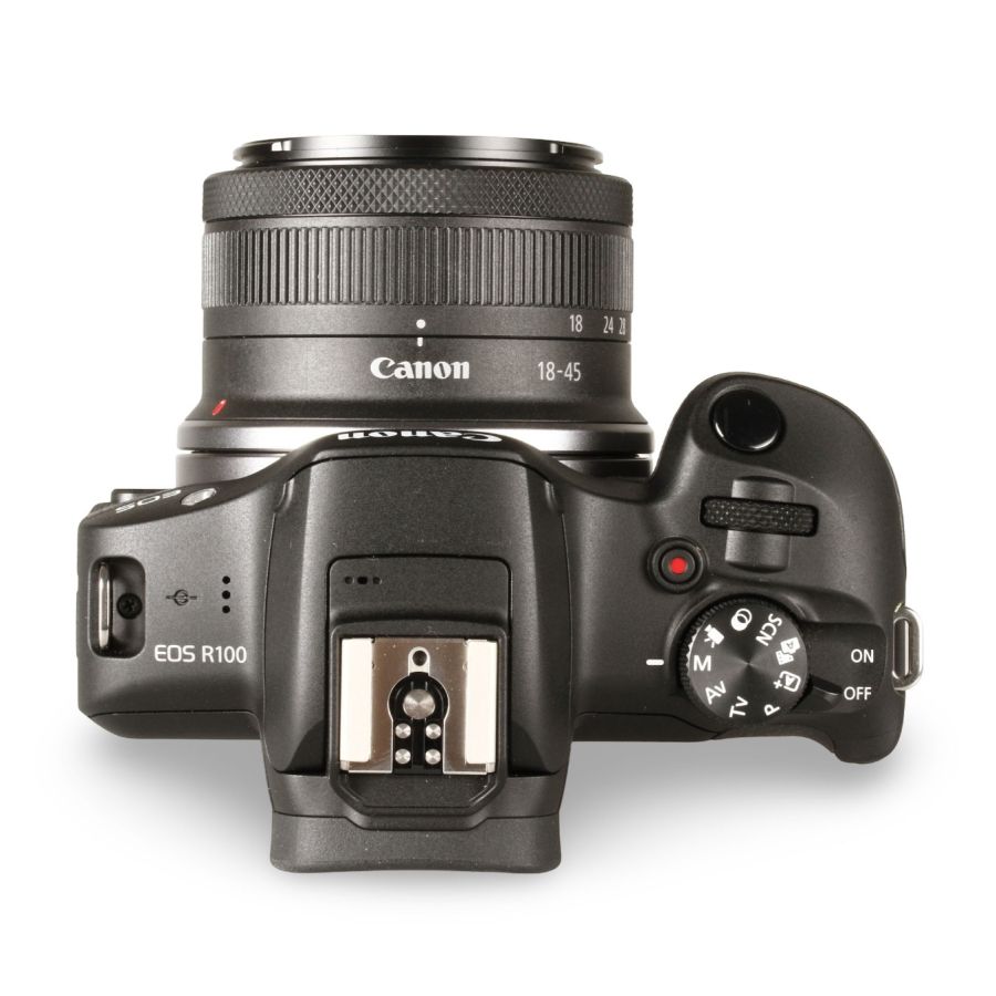 Câmera mirrorless Canon EOS R100 com RF-S 18-45mm IS STM - USADA