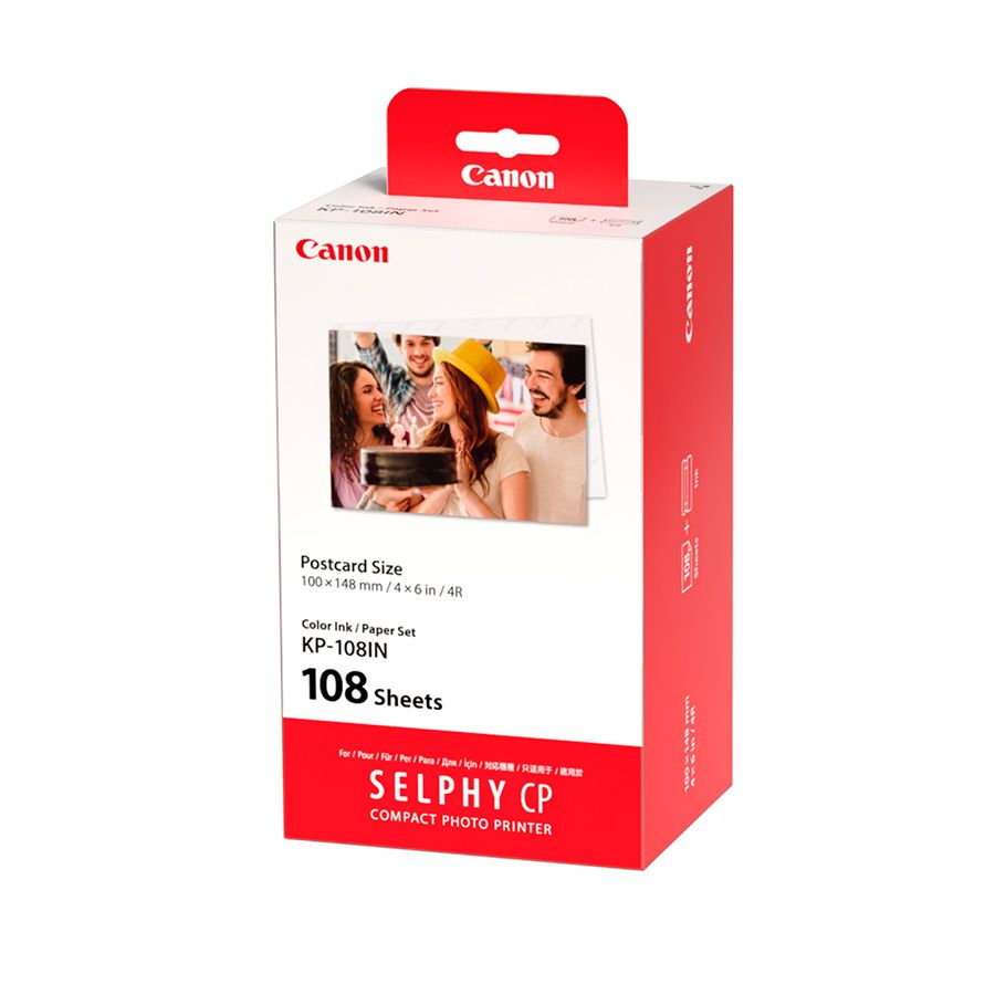 Kit papel e tinta Canon KP-108IN para impressoras SELPHY (108 folhas)