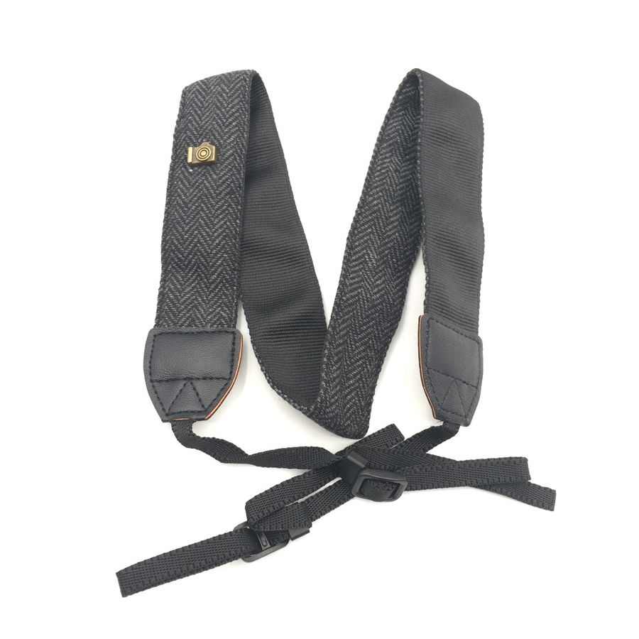 Alça de pescoço em algodão para câmeras DSLR (PRETO)