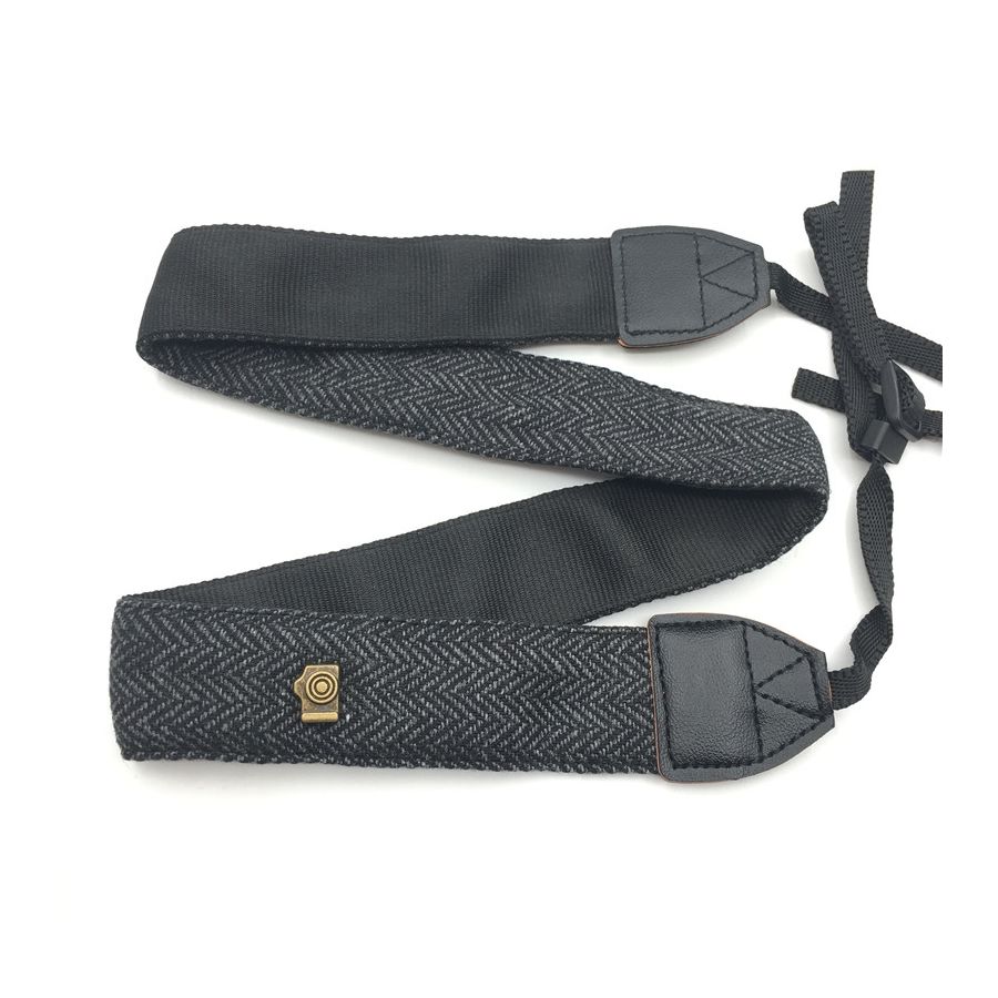 Alça de pescoço em algodão para câmeras DSLR (PRETO)