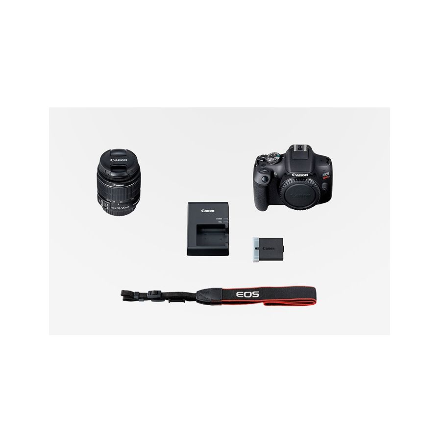 Câmera DSLR Canon EOS Rebel T7+ Plus com lente 18-55mm IS II
