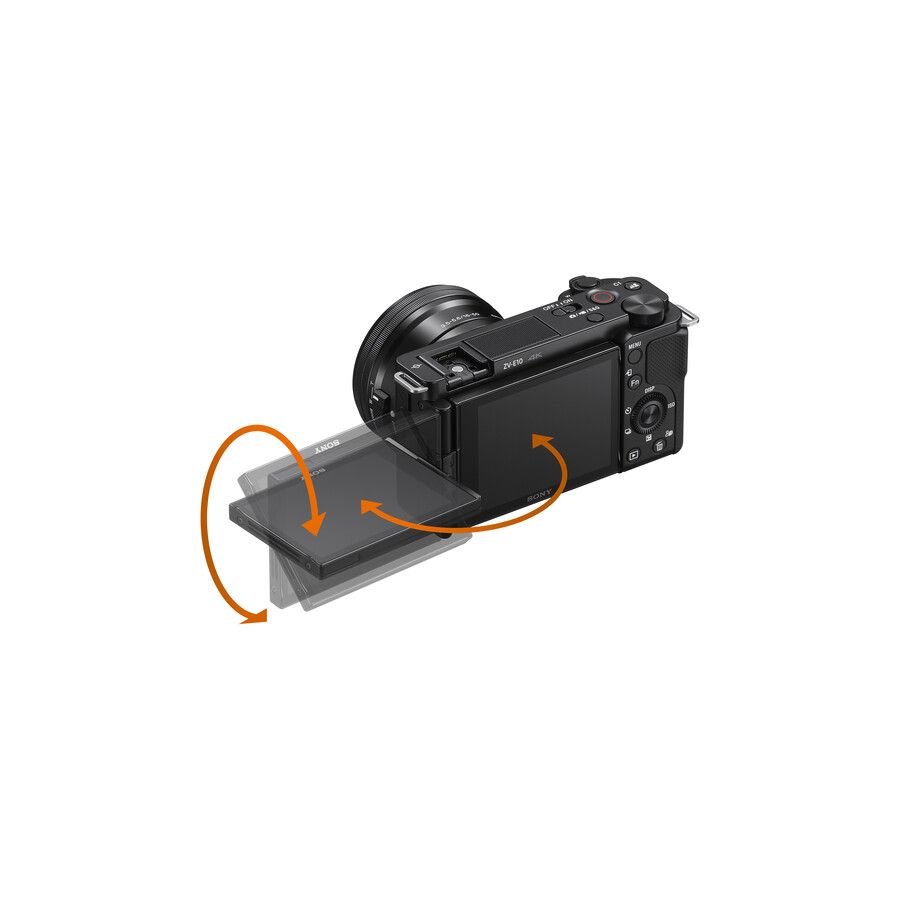 Câmera mirrorless Sony ZV-E10 com lente PZ E 16-50mm OSS + Gaiola SmallRig 3538B