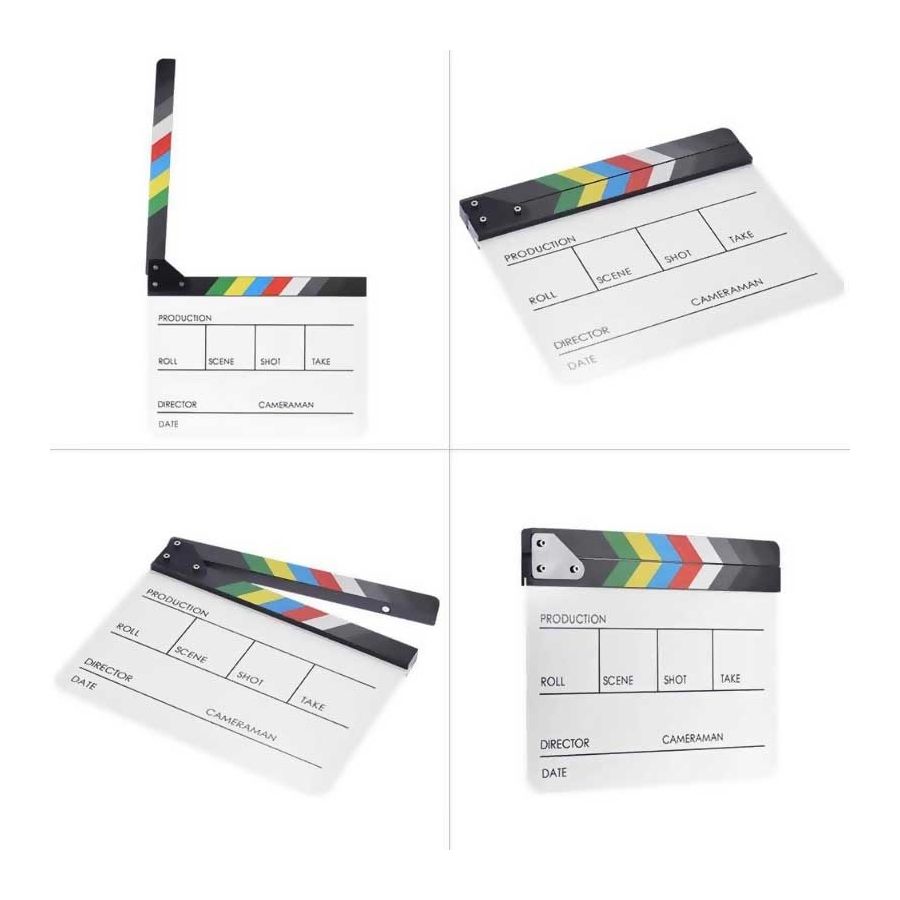 Claquete profissional Greika B/C branca com barra colorida