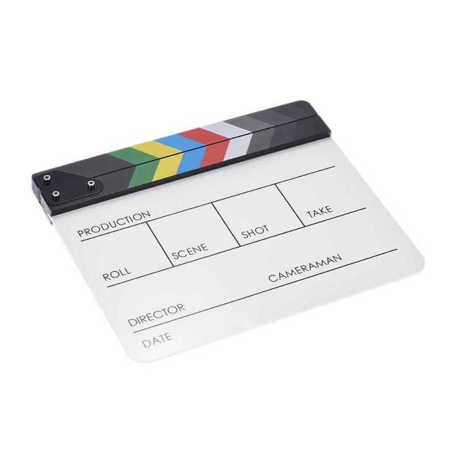 Claquete profissional Greika B/C branca com barra colorida