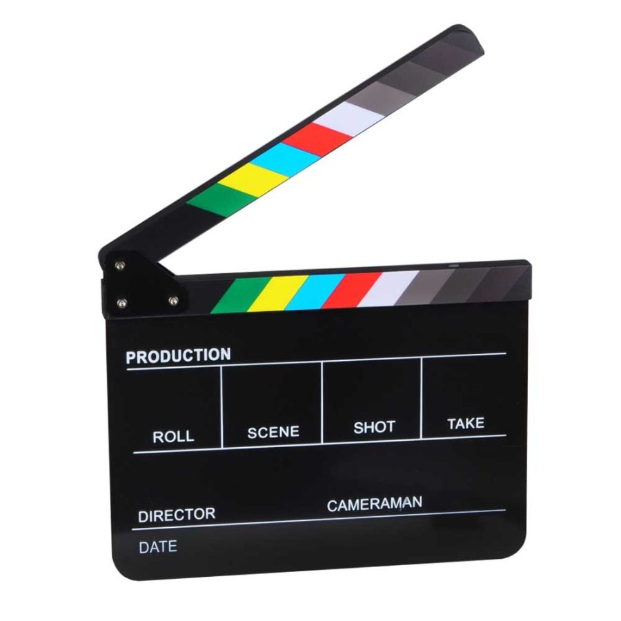 Claquete profissional Greika P/C preta com barra colorida