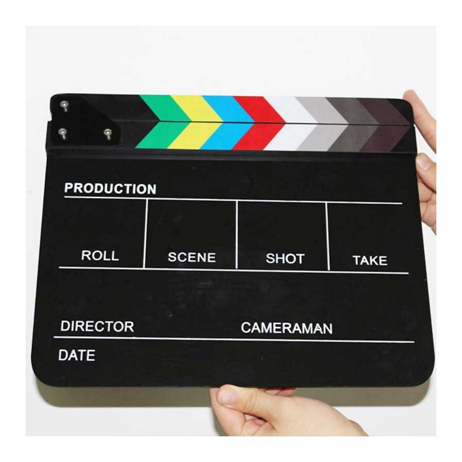 Claquete profissional Greika P/C preta com barra colorida