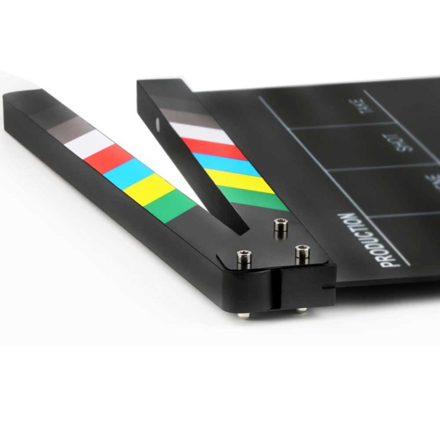 Claquete profissional Greika P/C preta com barra colorida