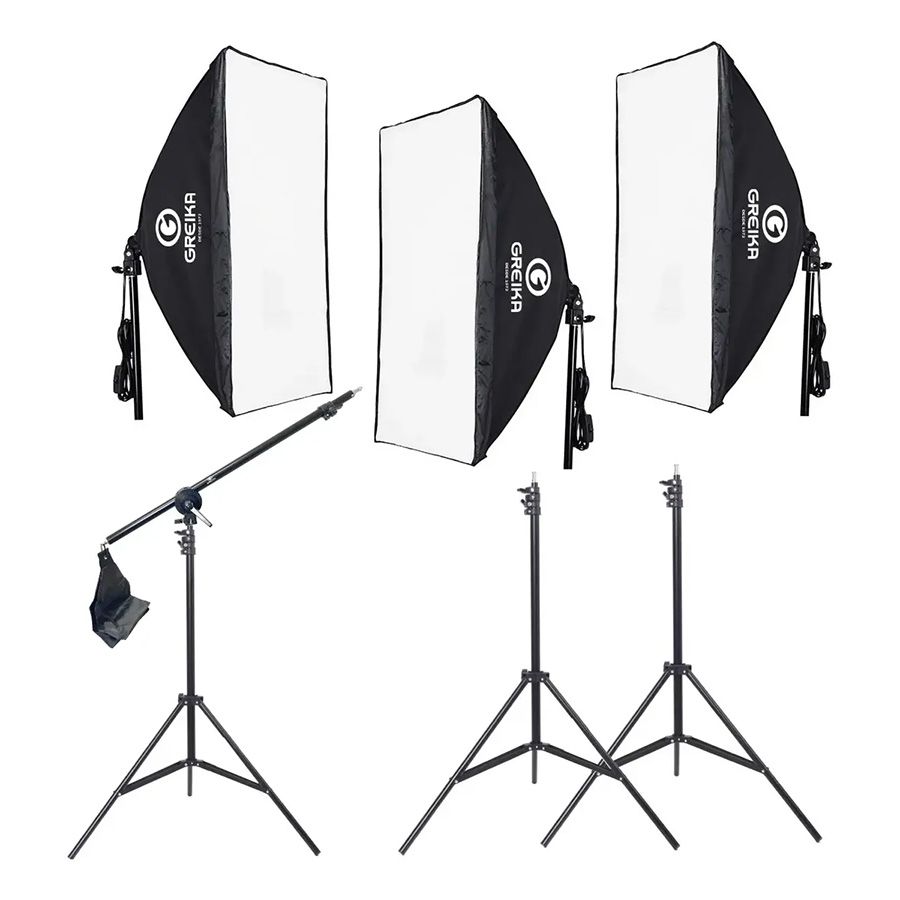 Kit de Iluminação Greika SB-04 com 3 softbox 50x70 (sem lampada)