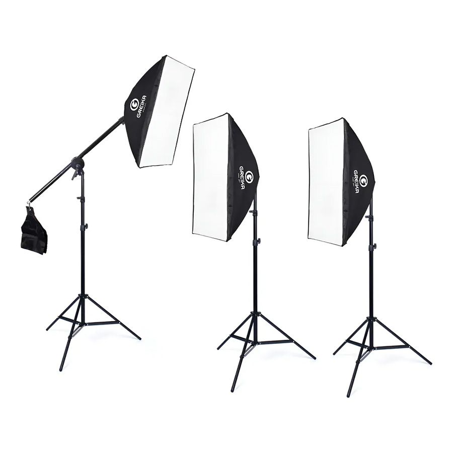 Kit de Iluminação Greika SB-04 com 3 softbox 50x70 (sem lampada)