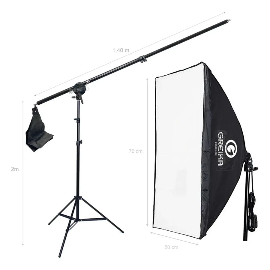 Kit de Iluminação Greika SB-04 com 3 softbox 50x70 (sem lampada)