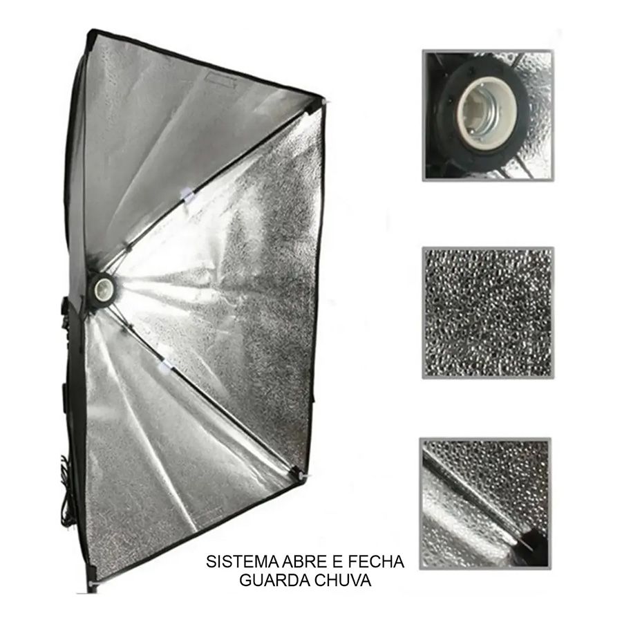 Kit de Iluminação Greika SB-04 com 3 softbox 50x70 (sem lampada)