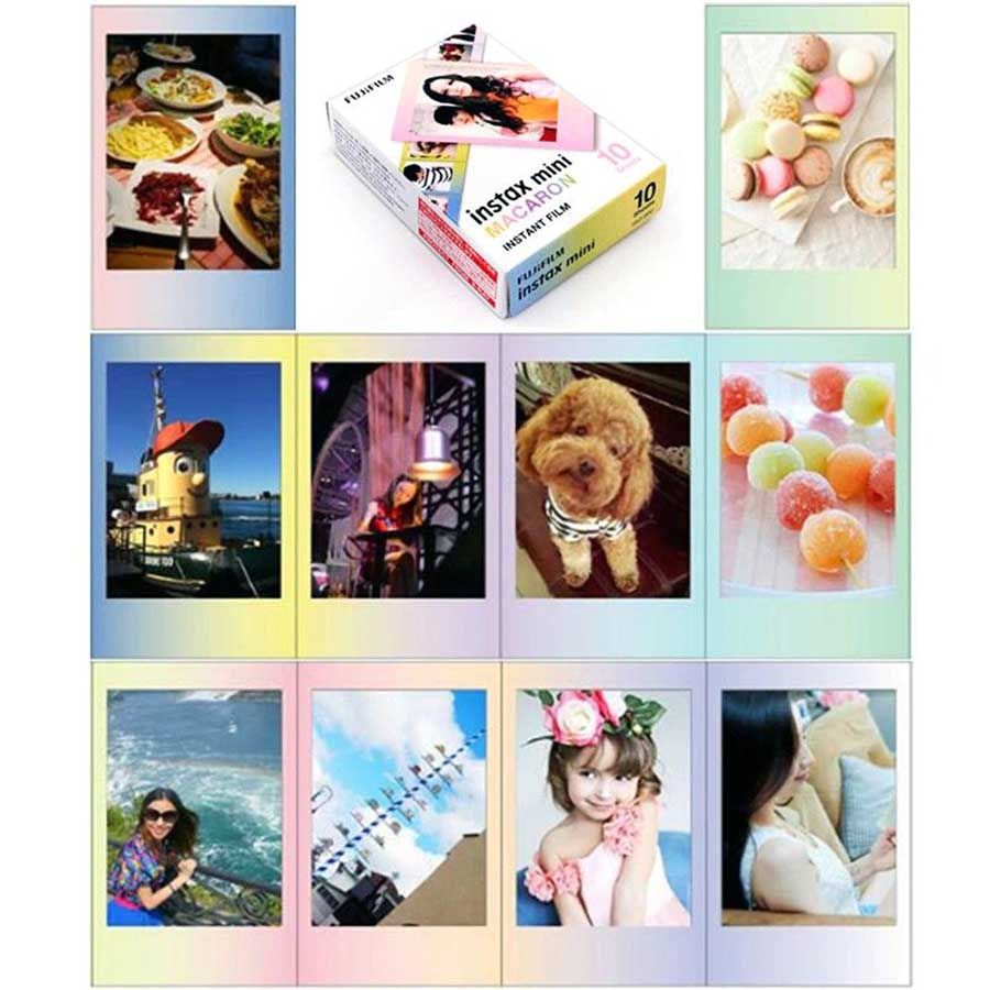 Filme instantâneo Fujifilm instax mini Macaron com bordas coloridas em tons pastéis (10 fotos)