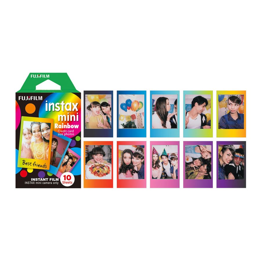 Filme instantâneo Fujifilm instax mini Rainbow com bordas coloridas (10 fotos)
