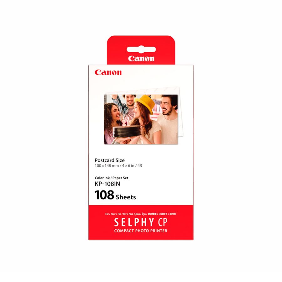 Kit papel e tinta Canon KP-108IN para impressoras SELPHY (108 folhas)