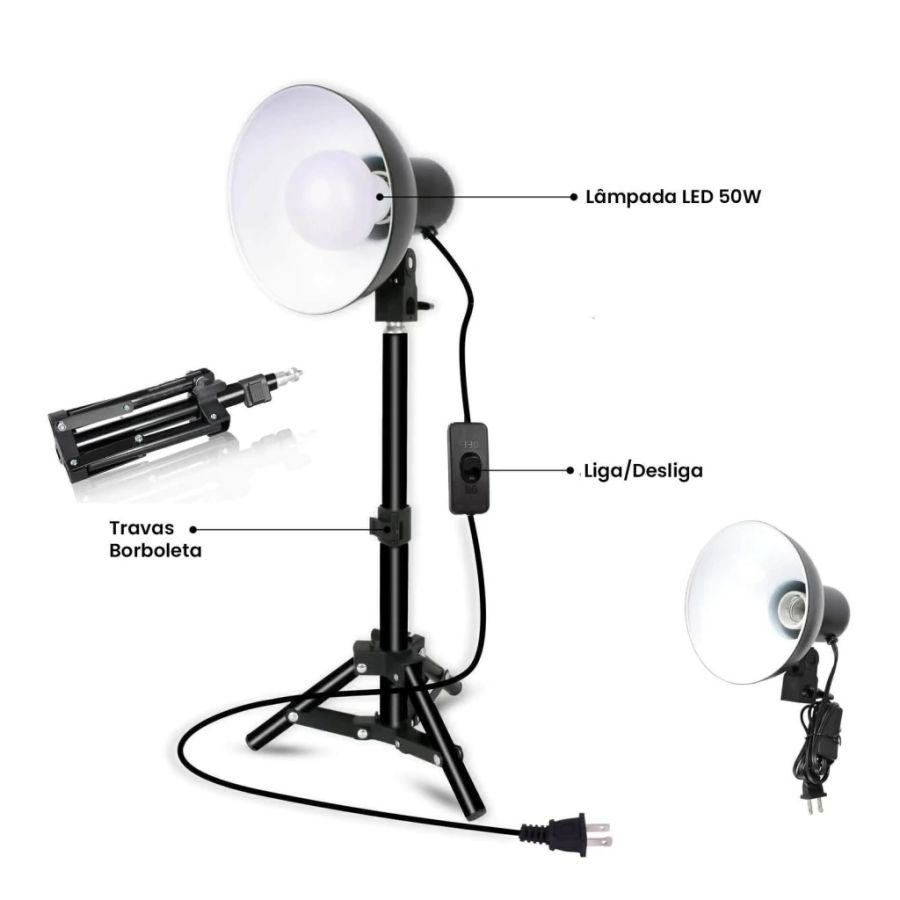 Kit De Iluminação Greika Pk-l45 Luz Led 100w Bivolt 110v/220v