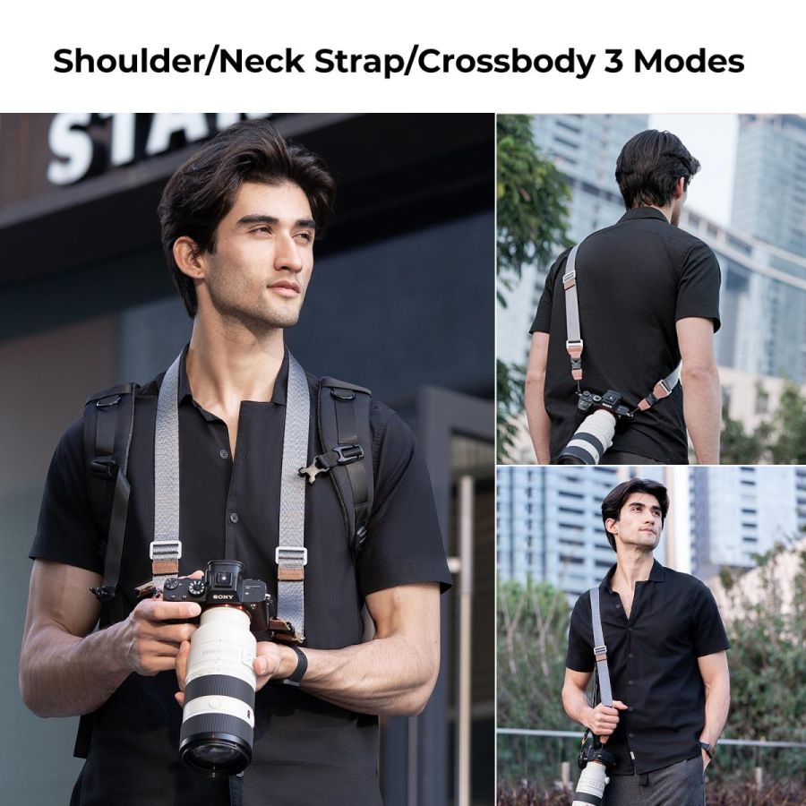 Alça K&F Alpha Strap para câmera com sistema de liberação rápida (CINZA)