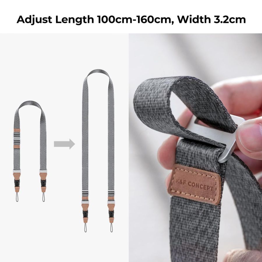 Alça K&F Alpha Strap para câmera com sistema de liberação rápida (CINZA)
