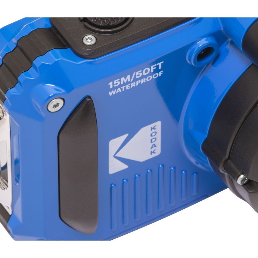 Câmera compacta Kodak PIXPRO WPZ2 à prova d'água (AZUL) - kit com 2 baterias e cartão de 16GB