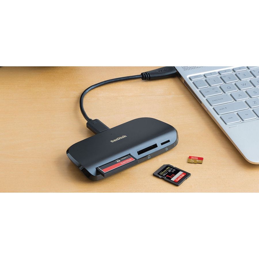 Leitor de cartão de memória microSD, SD e CF SanDisk ImageMate PRO USB-C