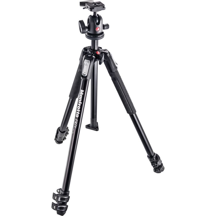 Tripé Manfrotto MT190X3 com cabeça de esfera 496RC2 (Kit MK190X3-BH)