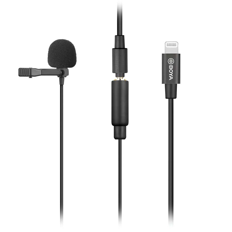 Microfone de lapela Boya BY-M2 para dispositivos iOS com conector lightining