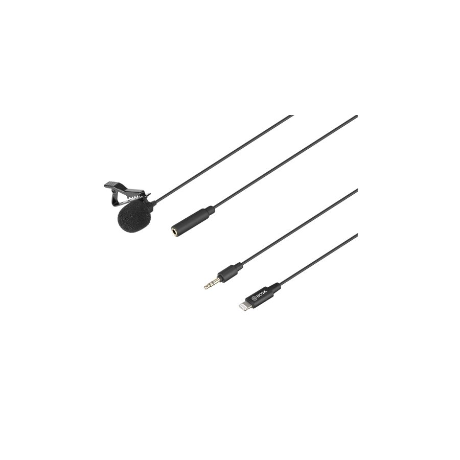 Microfone de lapela Boya BY-M2 para dispositivos iOS com conector lightining