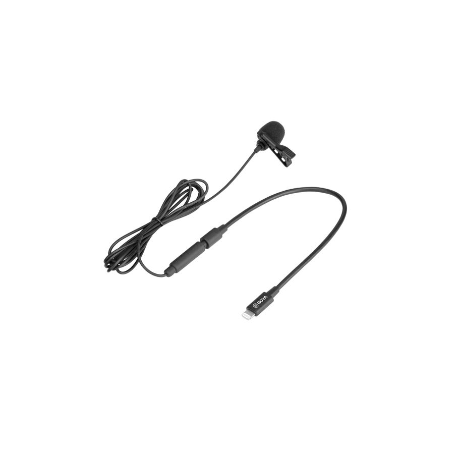 Microfone de lapela Boya BY-M2 para dispositivos iOS com conector lightining