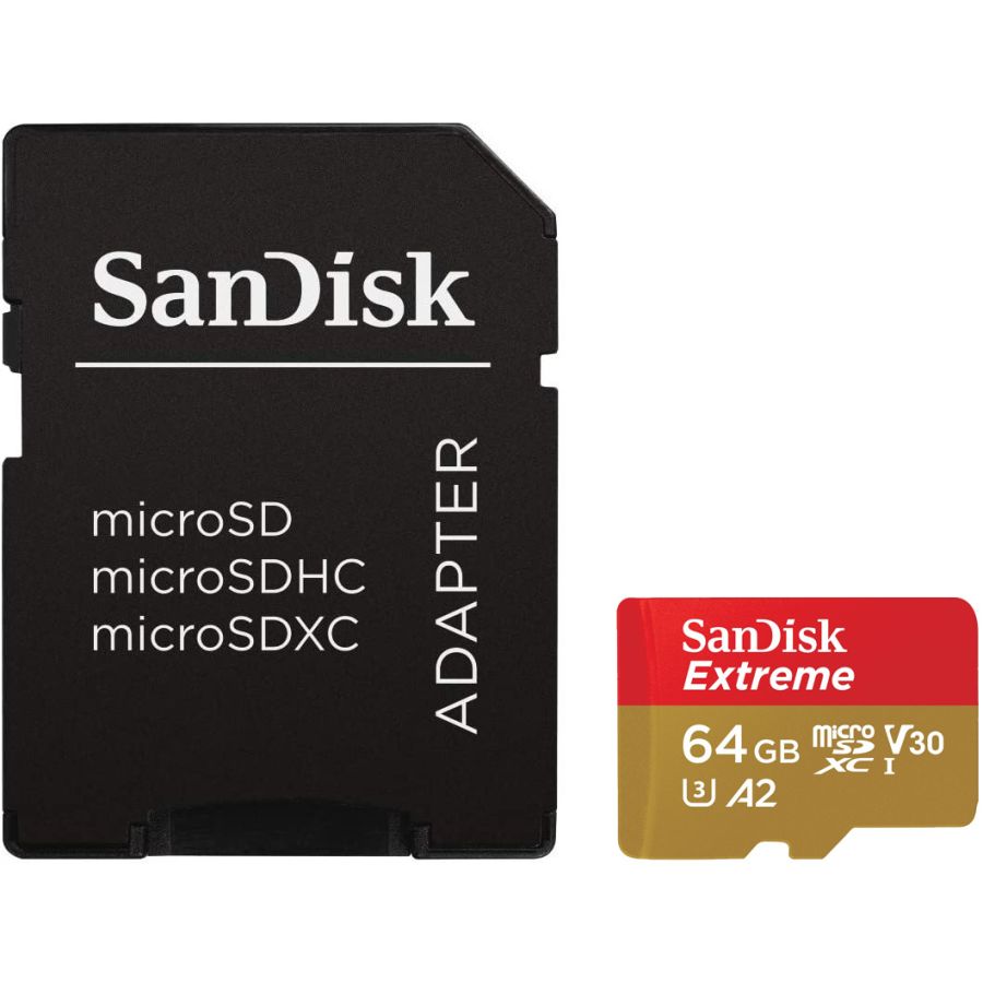 Cartão microSDXC Sandisk UHS-I Extreme 64GB - 170MB/s (com adaptador SD)