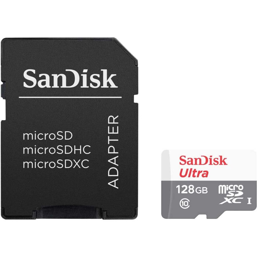 Cartão microSDXC Sandisk UHS-I Ultra 128GB - 100MB/s (com adaptador SD)