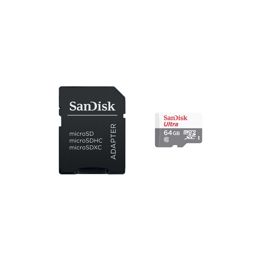 Cartão microSDXC Sandisk UHS-I Ultra 64GB - 100MB/s (com adaptador SD)
