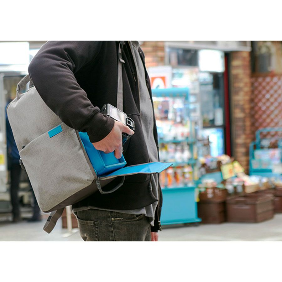 Mochila Easy EC-8884 para equipamento fotográfico (Cinza)