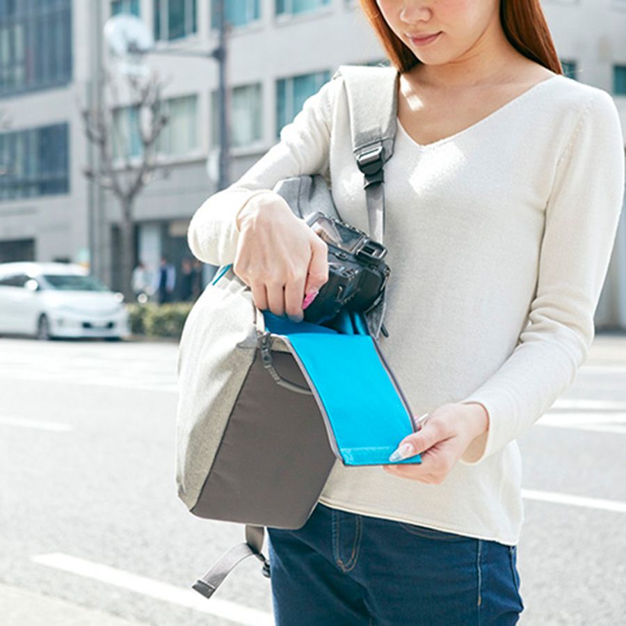 Mochila Easy EC-8884 para equipamento fotográfico (Cinza)