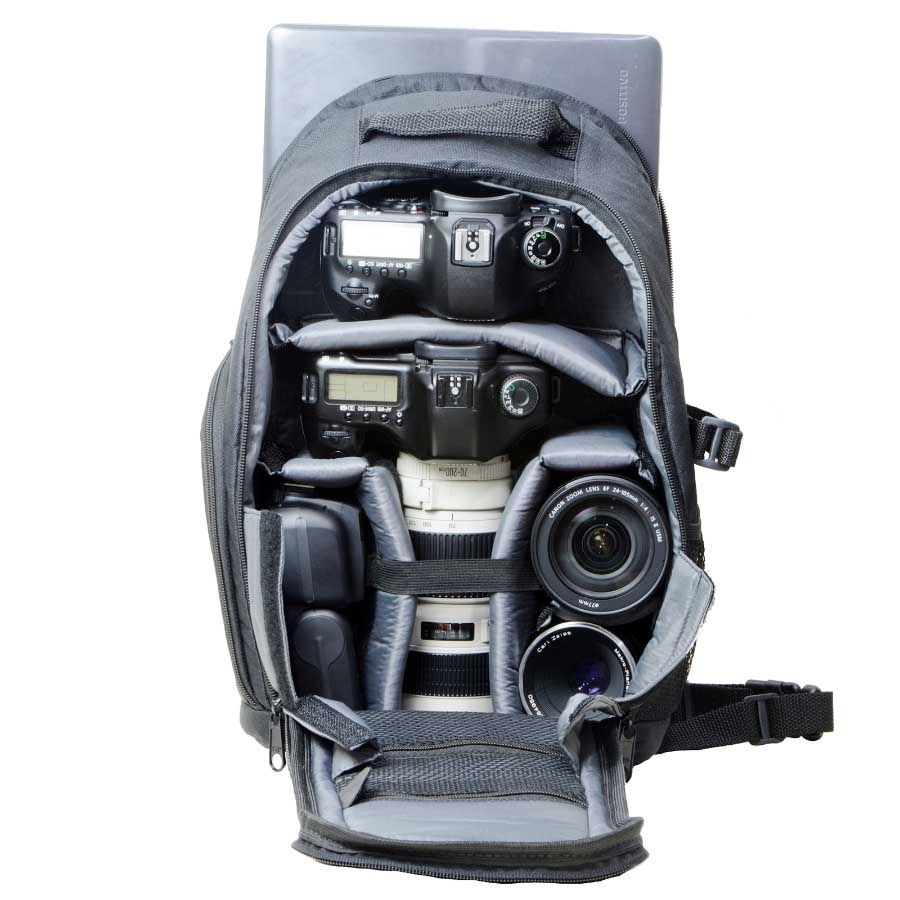 Mochila ikon NCA593/B para câmera DSLR, lentes e notebook