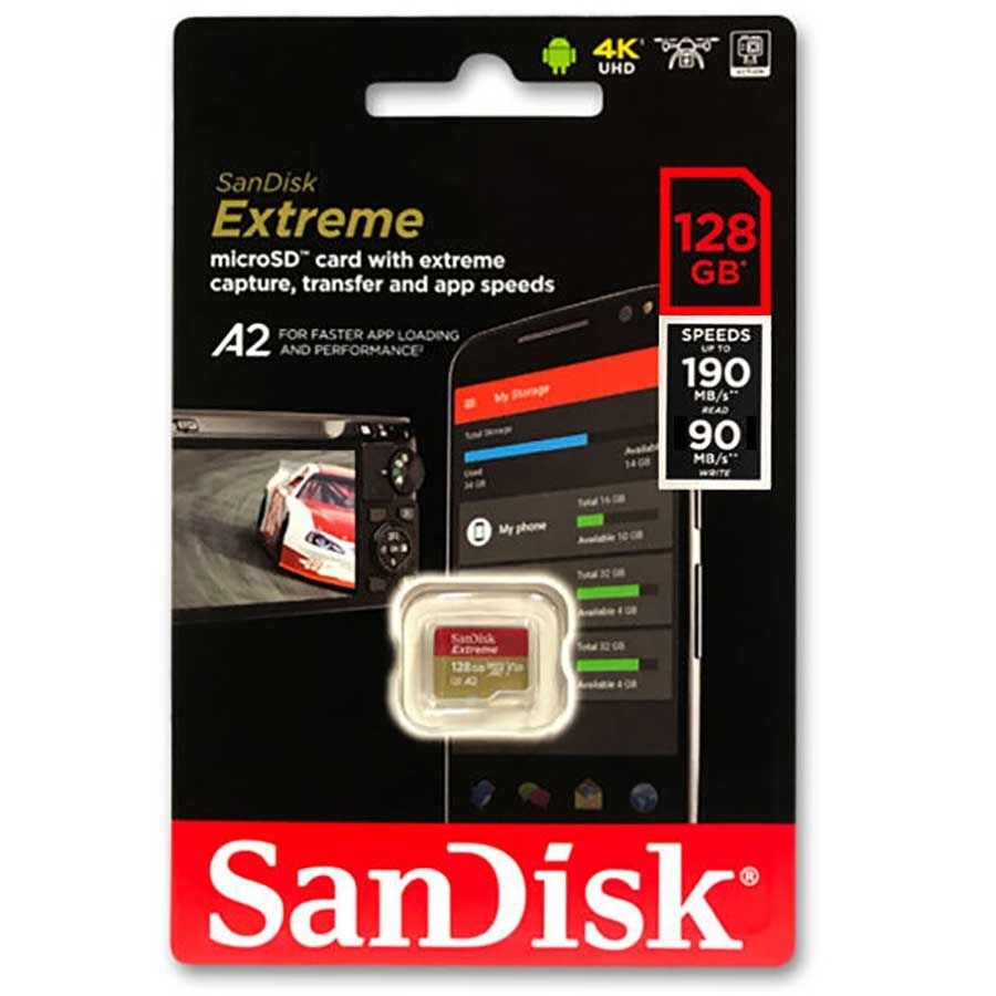 Cartão microSDXC Sandisk UHS-I Extreme 128GB - 190MB/s