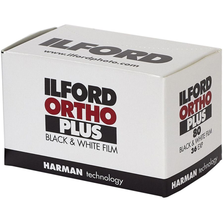 Filme fotográfico 35mm Ilford Ortho Plus ISO 80 Preto e Branco 36 poses