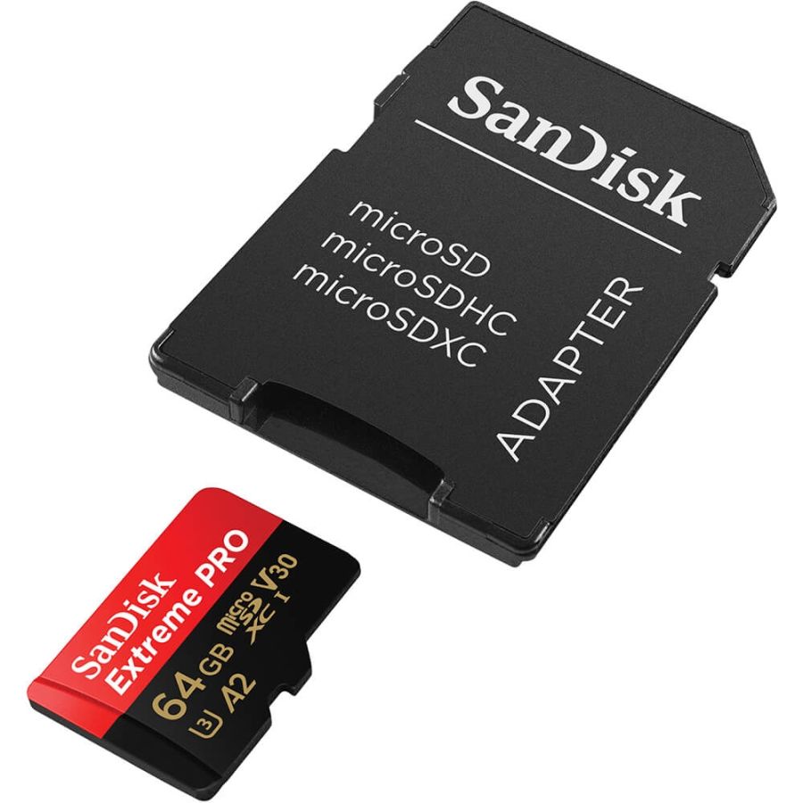 Cartão microSDXC Sandisk Extreme PRO UHS-I 64GB - 200MB/s (com adaptador SD) (V30)