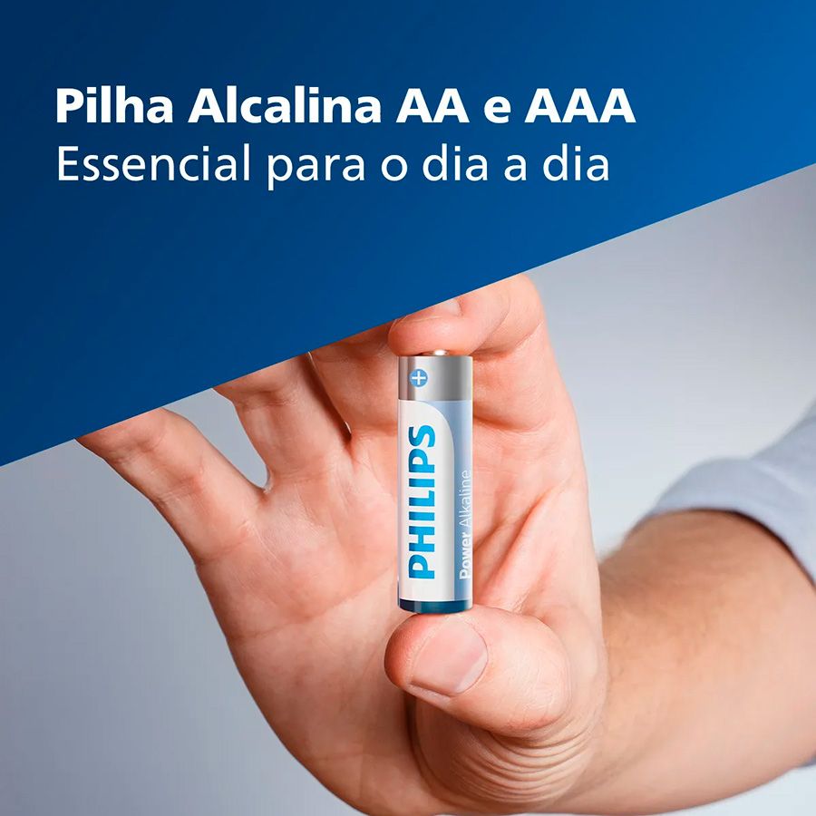 Pilha alcalina Philips AA e AAA LR036P20BP/59 - cartela com 20 unidades