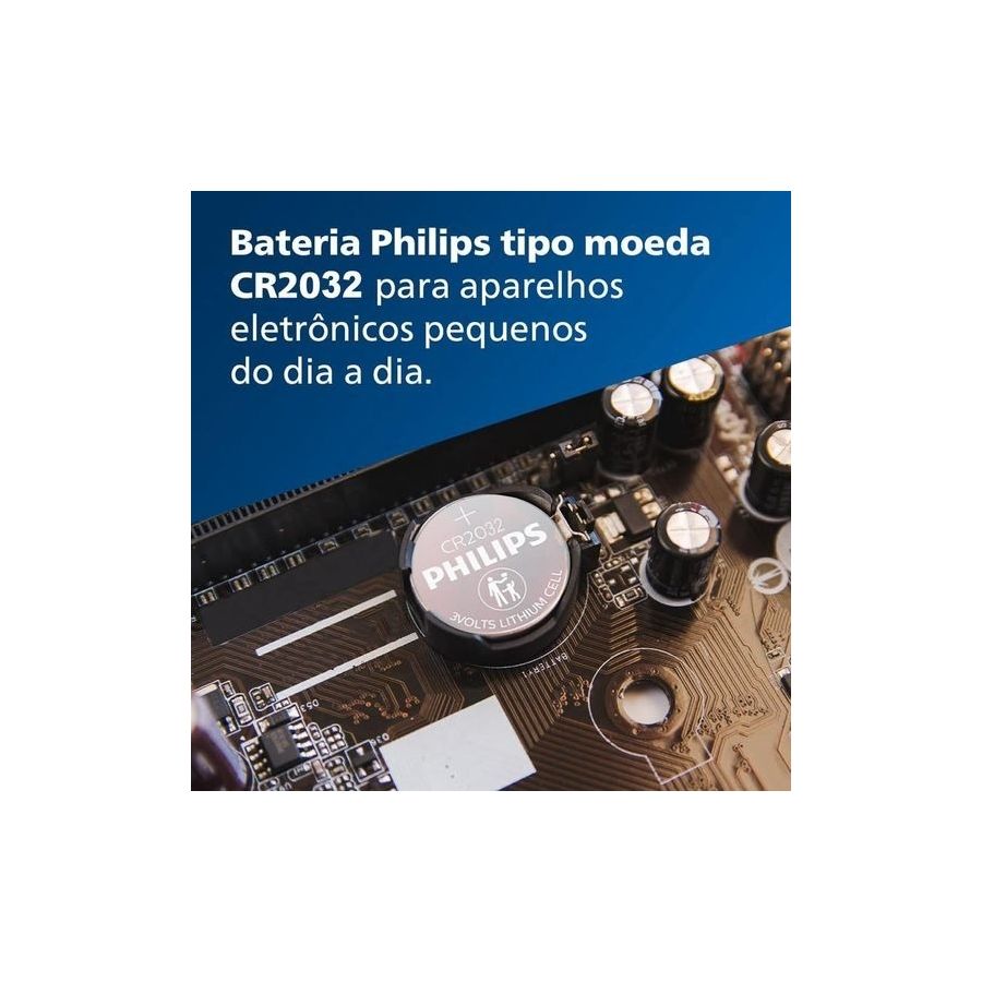 Pilha de lítio Philips CR2032 3V (CR2032P5B/97)
