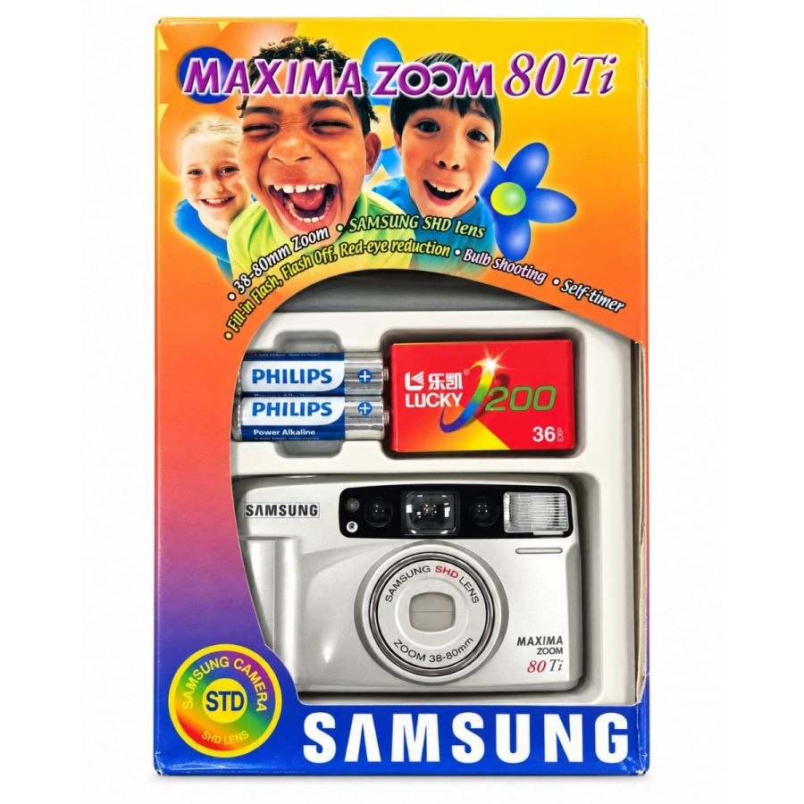 Camera Samsung Maxima Zoom 80 TI com Filme Lucky ISO 200
