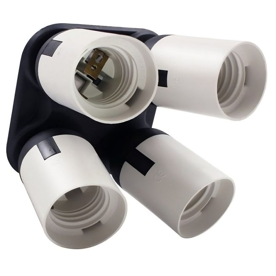 Soquete quádruplo Greika YL-108 para lâmpada E27