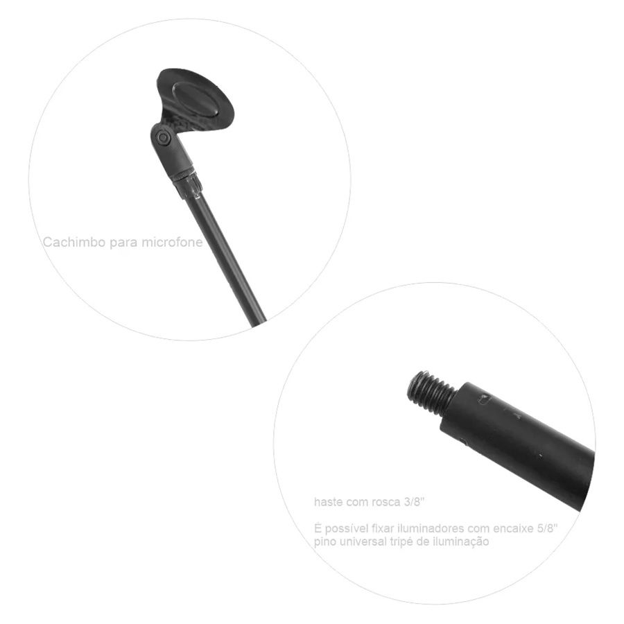 Suporte boom Greika ZB-1 para micfofone