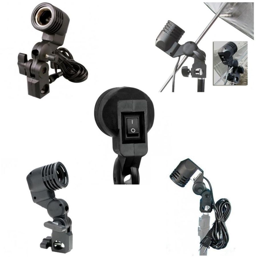 Soquete Greika PK-SE27 para lâmpada E27 com suporte para sombrinha (bivolt)