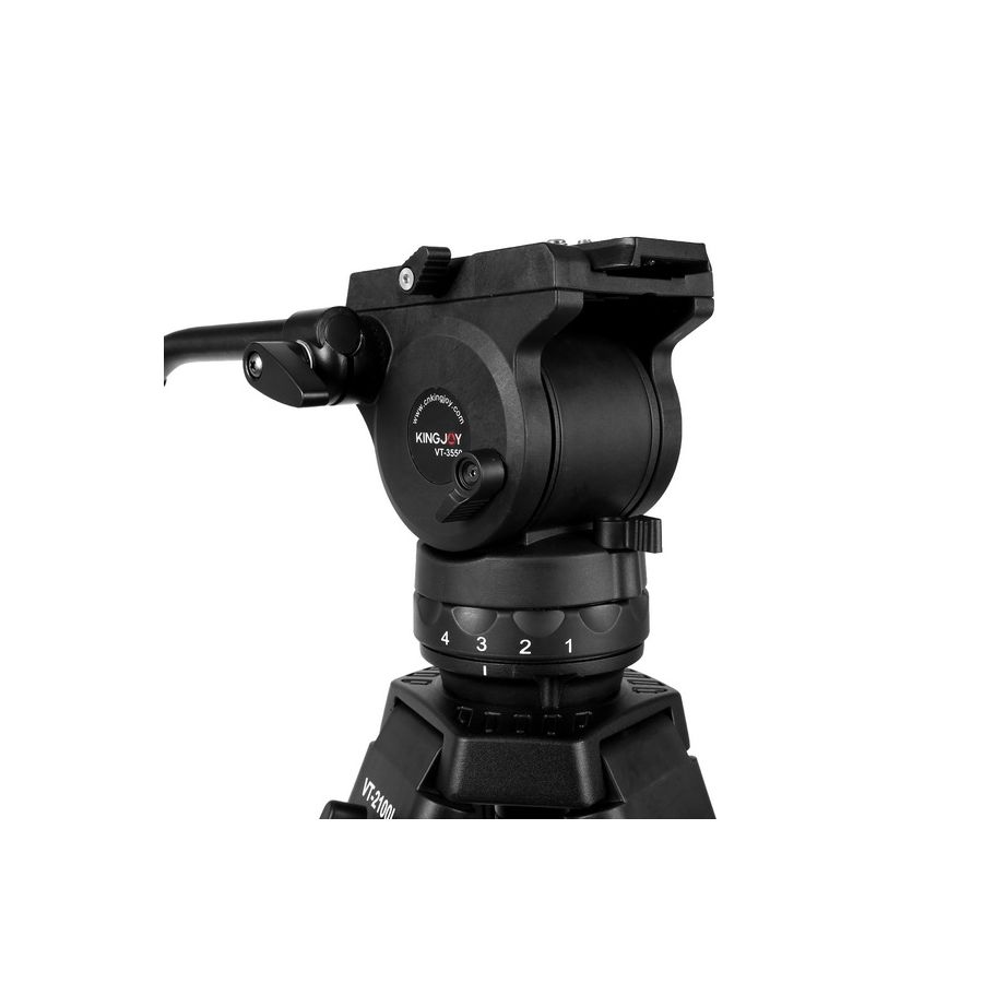 Tripé Kingjoy VT-2100L + VT-3530 com cabeça para vídeo - Suporta até 15 kg