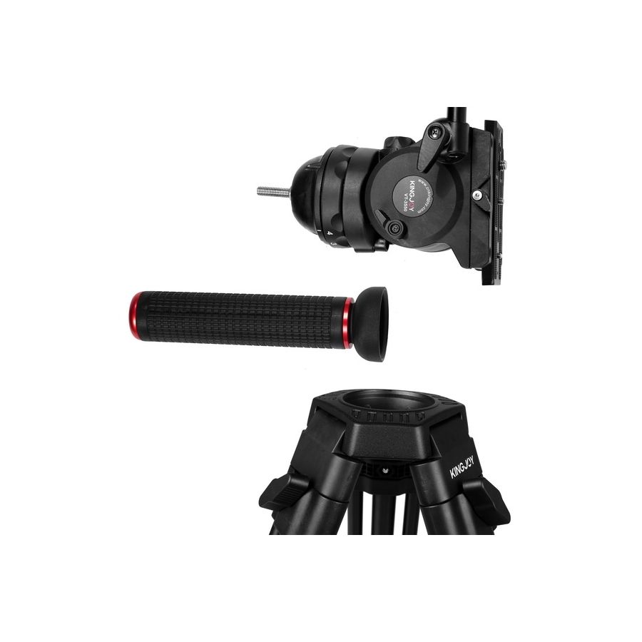 Tripé Kingjoy VT-2100L + VT-3530 com cabeça para vídeo - Suporta até 15 kg